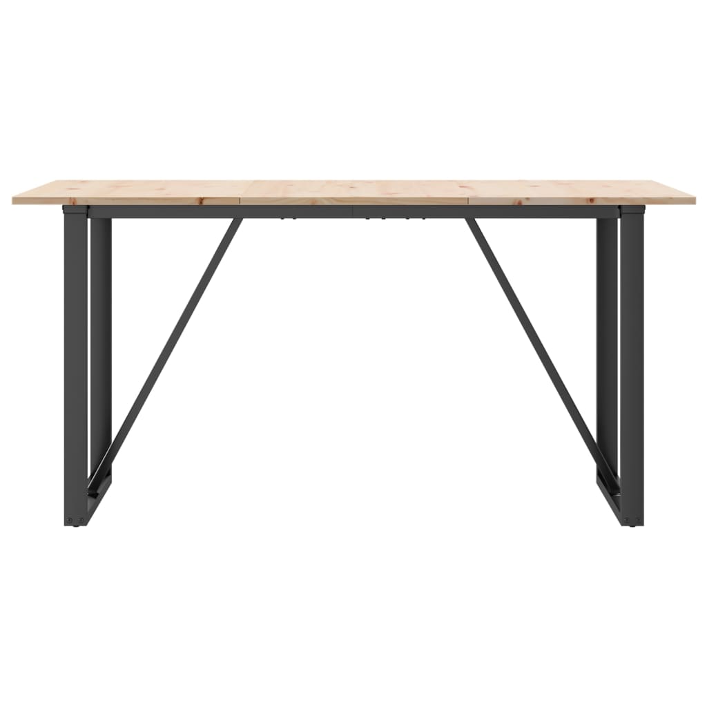 Dining Table O-Frame 140x80x75 cm Solid Wood Pine and Steel